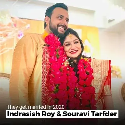 Indrasish Roy and his wife Souravi Tarafder