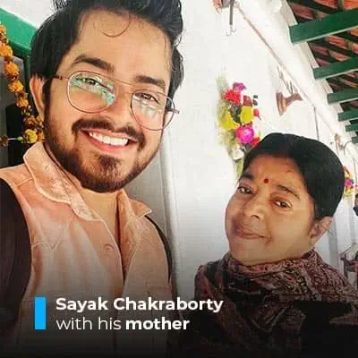 Sayak Chakraborty and his mother