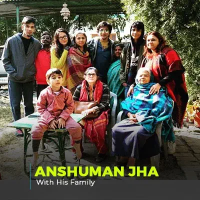 Anshuman Jha with family members